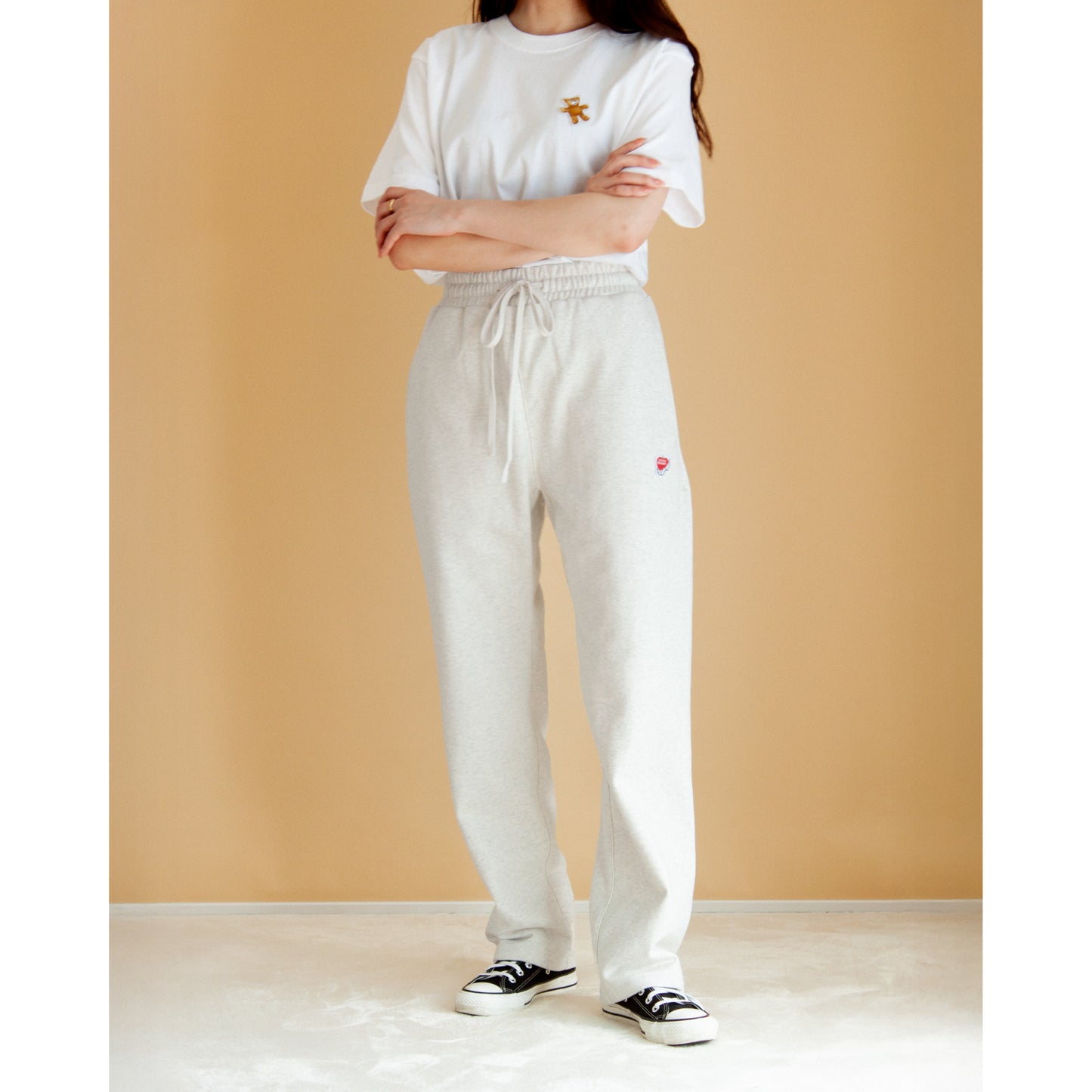 Heart-Logo Heavyweight Sweatpants (Oatmeal)