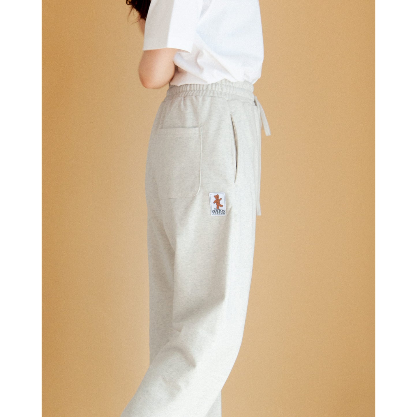Heart-Logo Heavyweight Sweatpants (Oatmeal)