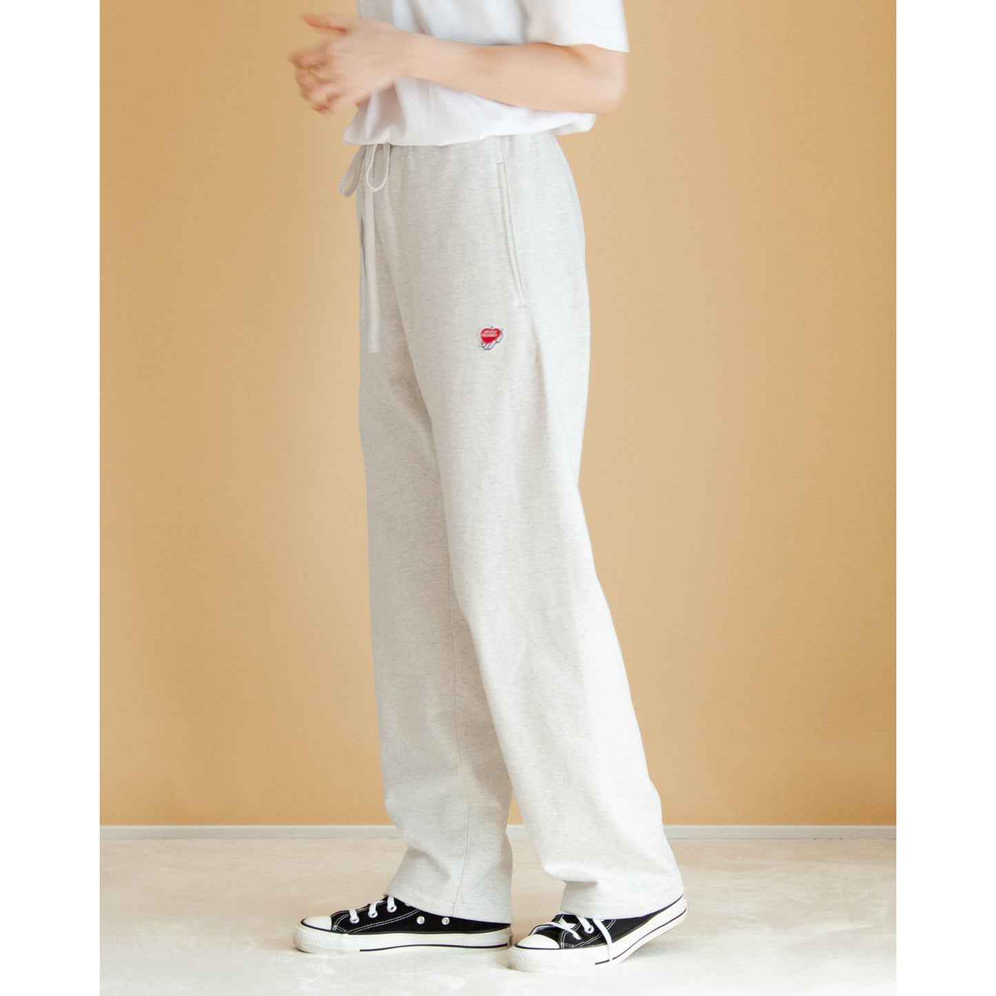 Heart-Logo Heavyweight Sweatpants (Oatmeal)