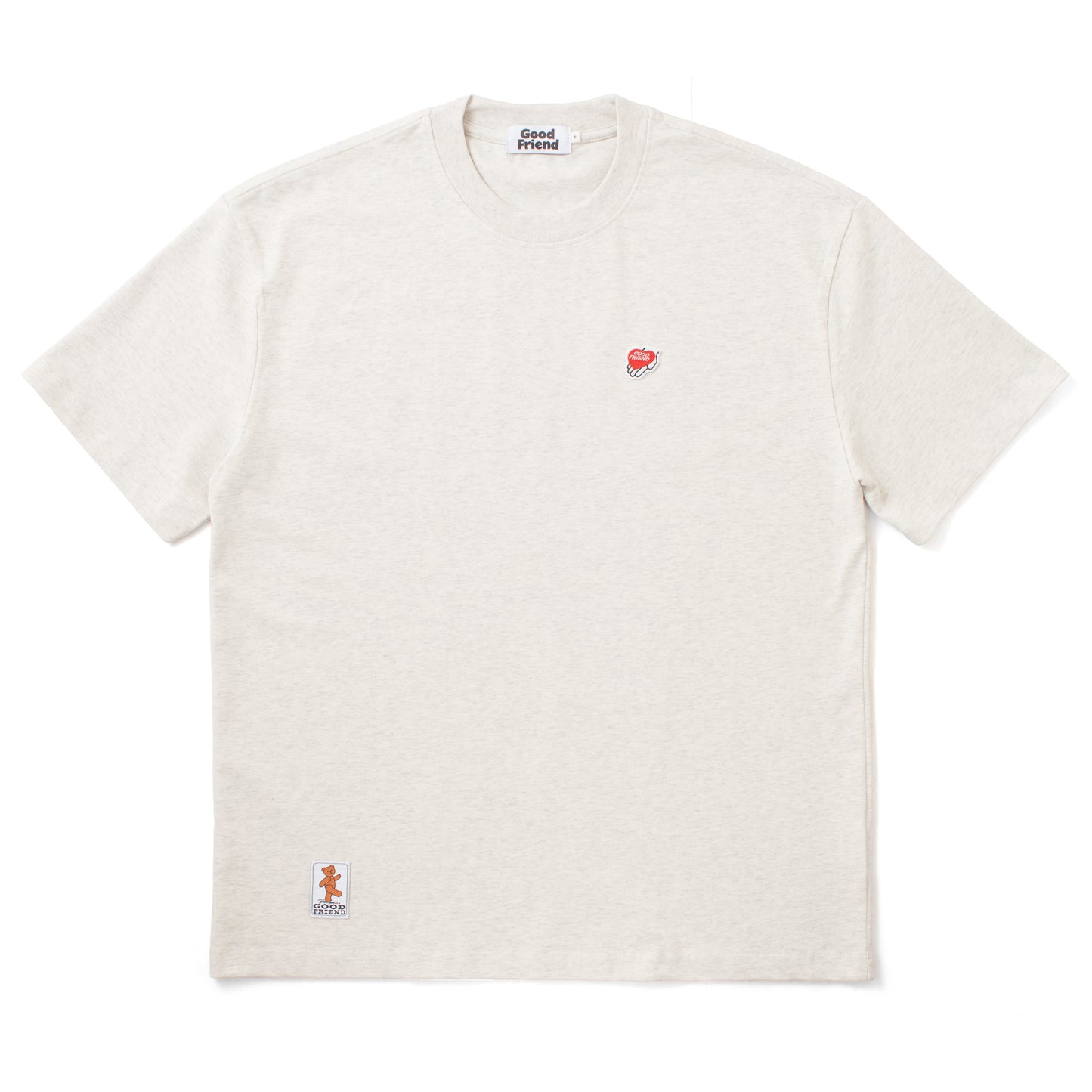 【7月7日再入荷】Heart-Logo Over Sized T-shirt (Oatmeal)