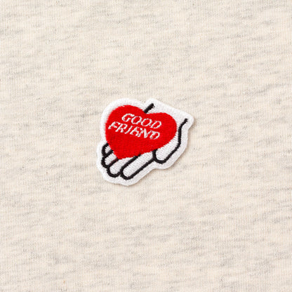 【7月7日再入荷】Heart-Logo Over Sized T-shirt (Oatmeal)