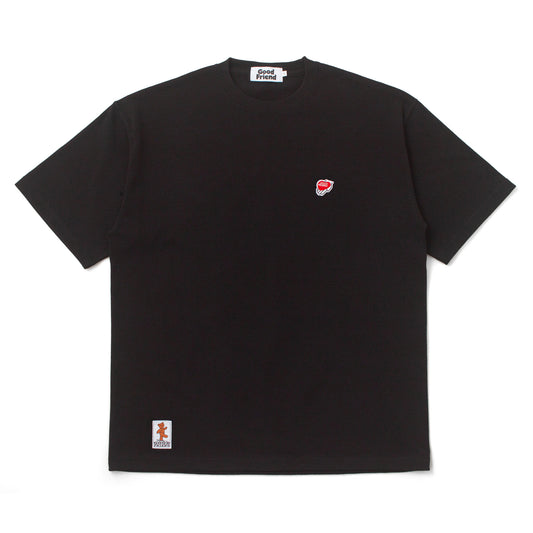 Heart-Logo Over Sized T-shirt (Black)
