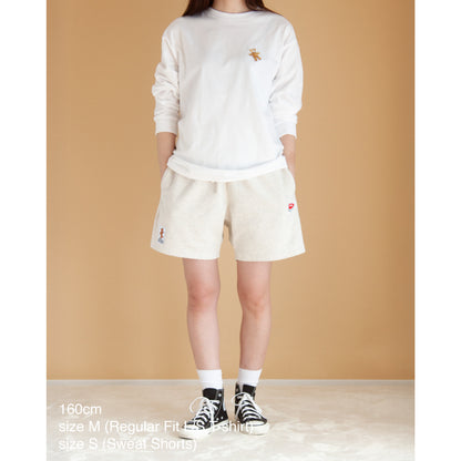 【7月7日再入荷】Heart-Logo Sweat Shorts (Oatmeal)