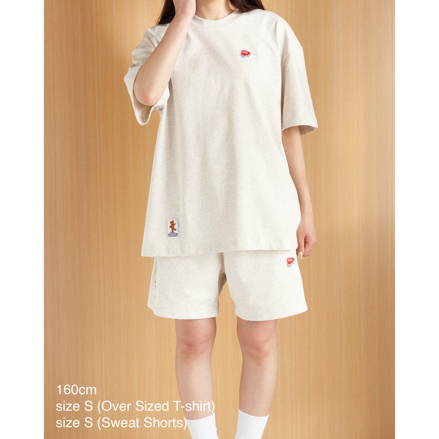 【7月7日再入荷】Heart-Logo Over Sized T-shirt (Oatmeal)