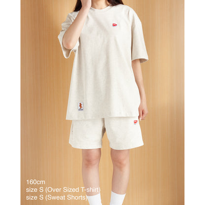 【7月7日再入荷】Heart-Logo Over Sized T-shirt (Oatmeal)