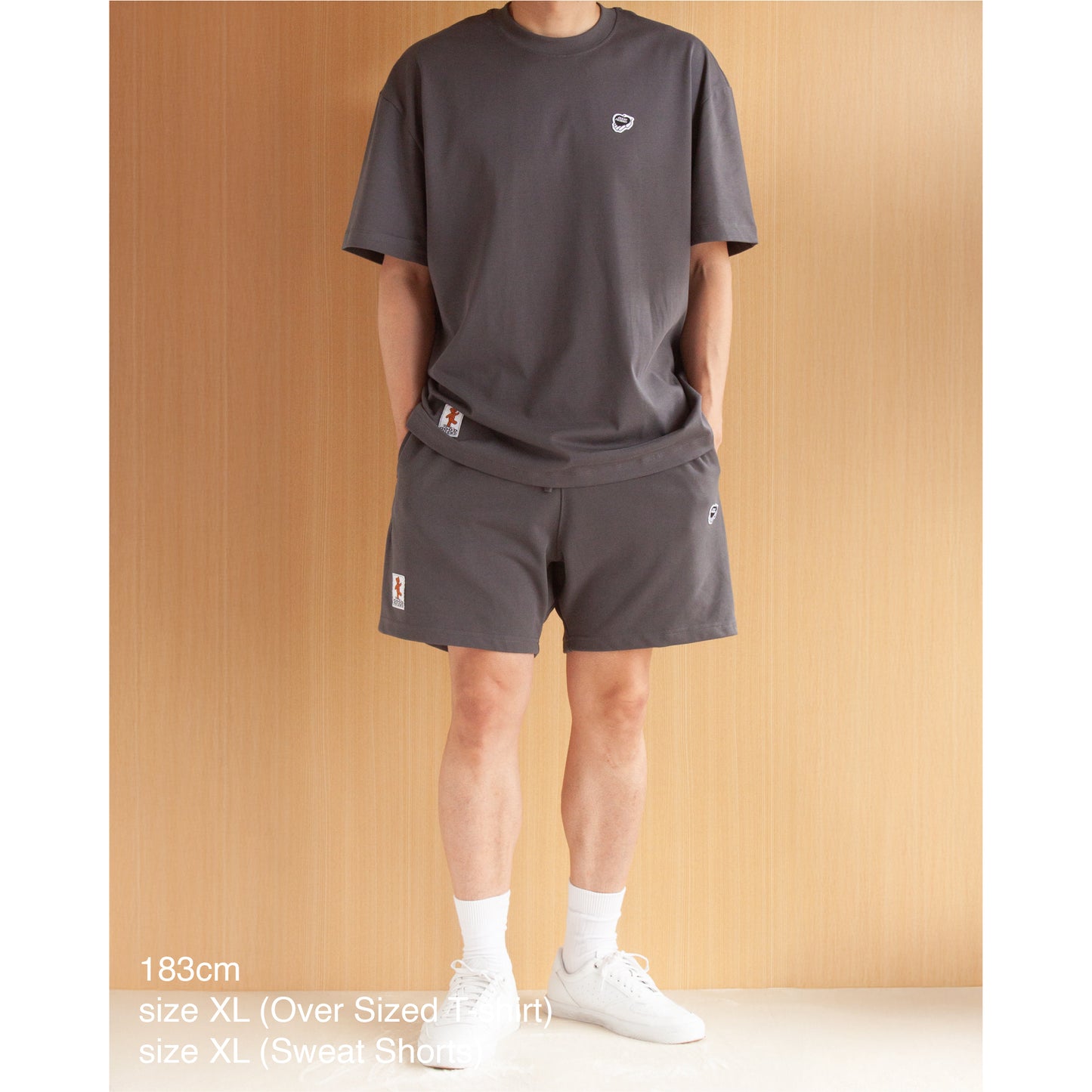 Heart-Logo Sweat Shorts (Dark Grey)