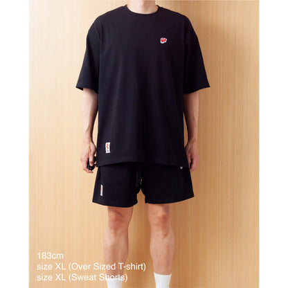 Heart-Logo Over Sized T-shirt (Black)