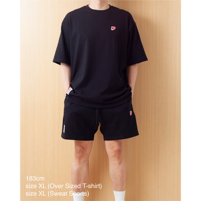 Heart-Logo Over Sized T-shirt (Black)
